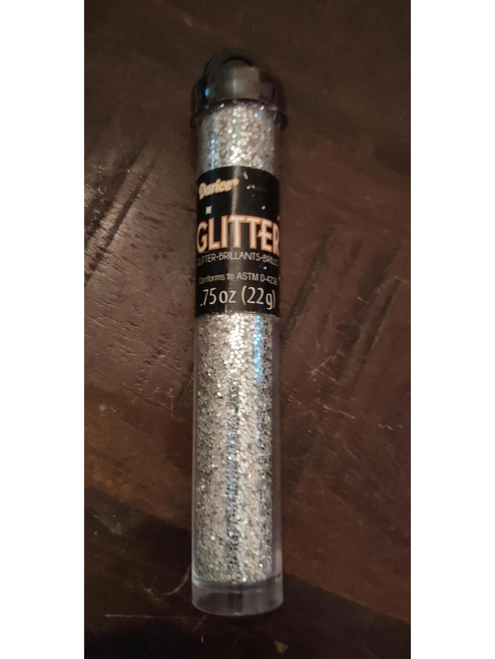 NEW - Darice .75oz silver glitter tube